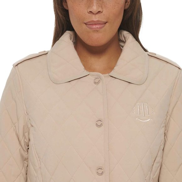 NWoT Tommy Hilfiger Womens Diamond Quilted Winter Coat Size M Tan $180 8D113 - Picture 5 of 5